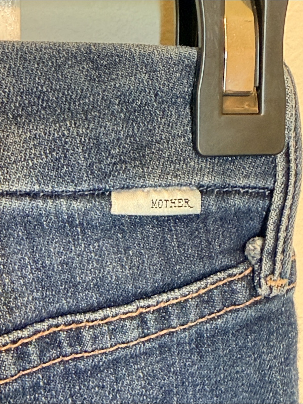 MOTHER Looker Ankle Fray Skinny Jeans in the color “Girl Crush” Dark Blue Wash - Picture 8 of 11